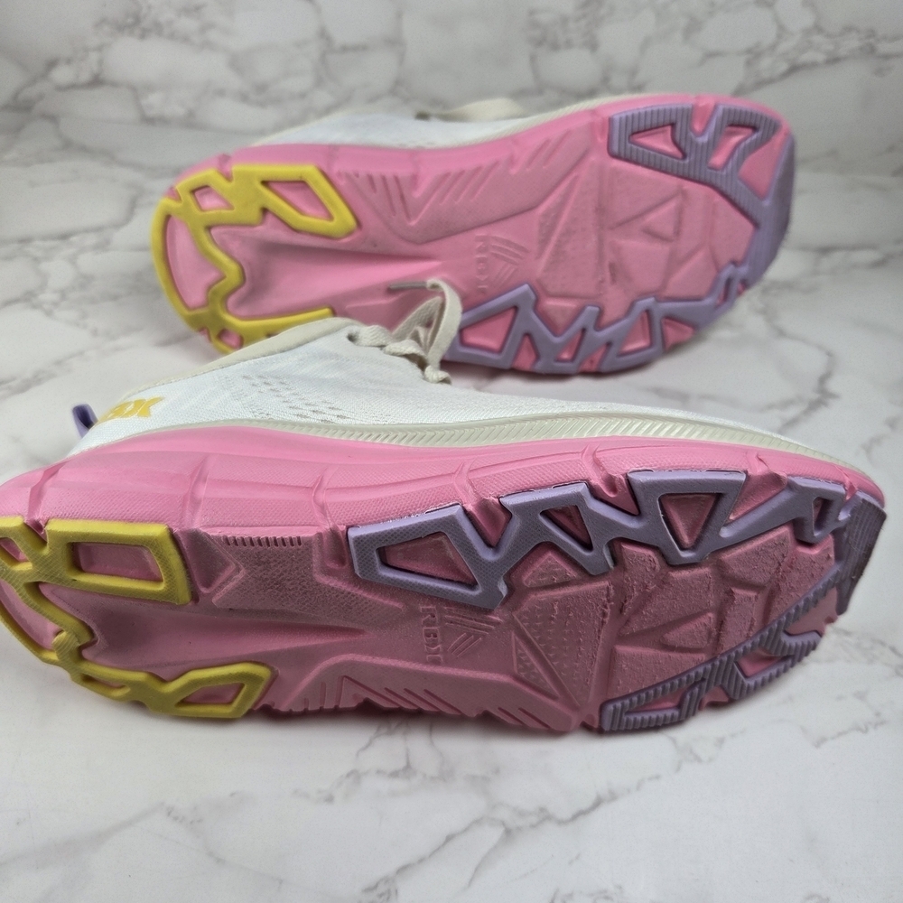 Reebok Women's Cream and Pink Running Shoes - Picture 3 of 4